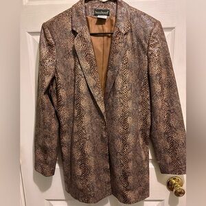 Harve Benard Tan Snake Print Blazer